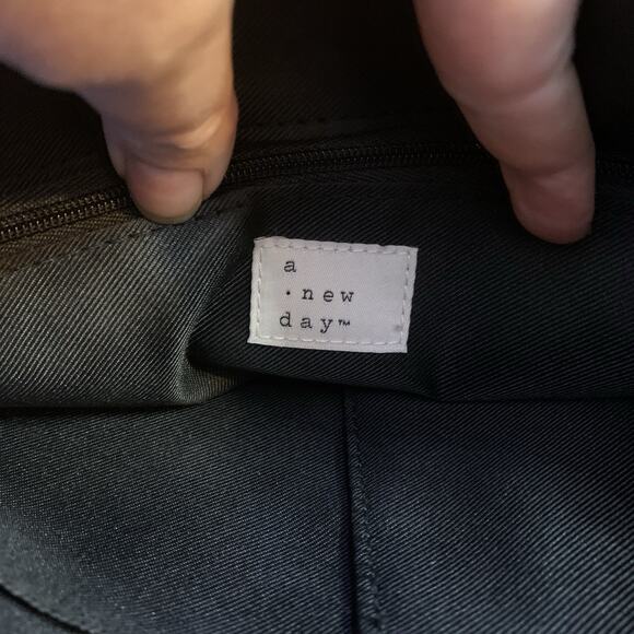 NWT A New Day Black Vegan Leather Handbag, Faux Crocodile Purse Adjustable - Picture 8 of 14